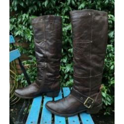 Dolcis bruin leren stoere laarzen, mt. 40