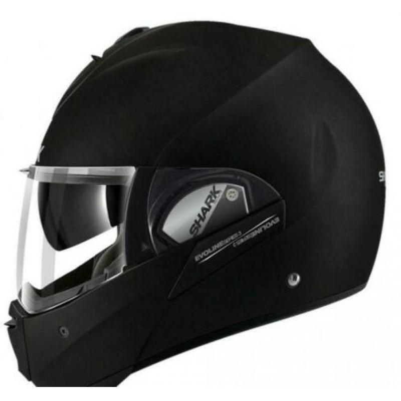 Shark evo 3 mat zwart systeem helm