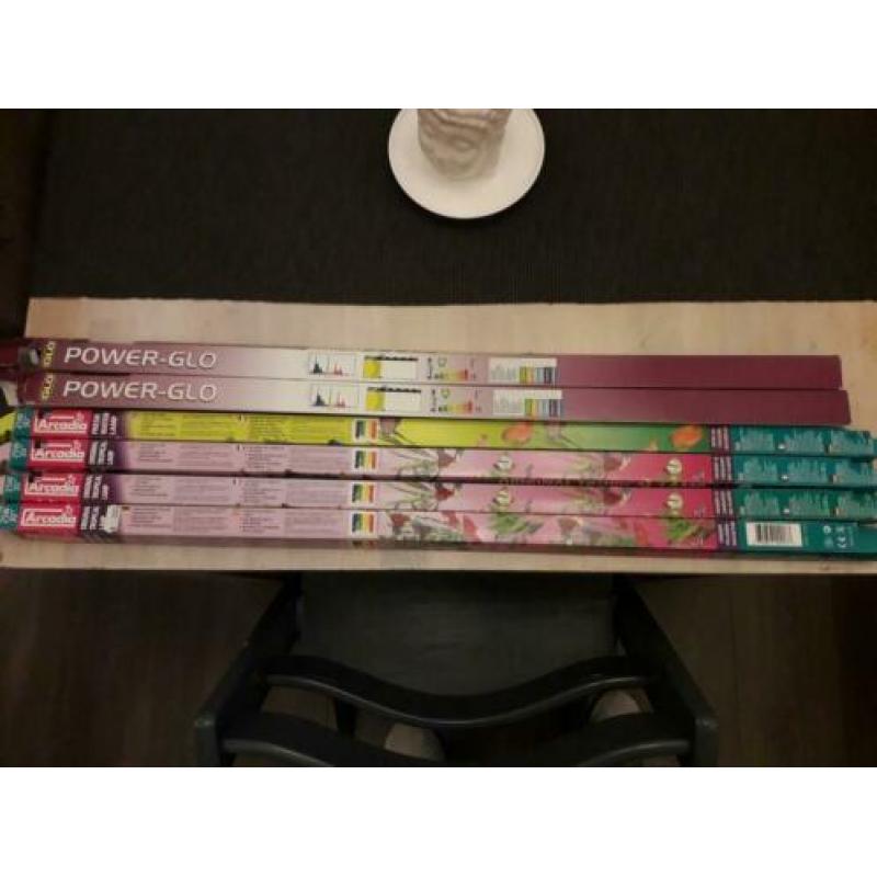 aquarium lampen arcadia 6x +2x power glo 800 lang