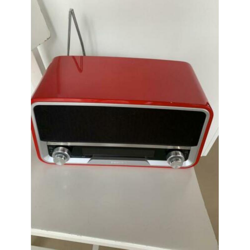 Philips ORT7500 retro radio met bluetooth en DAB rood