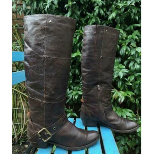 Dolcis bruin leren stoere laarzen, mt. 40