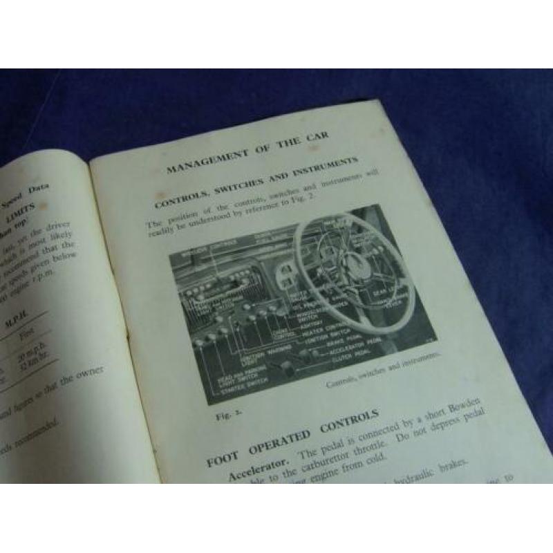 STANDARD Vanguard instructieboekje 1947, oldtimer