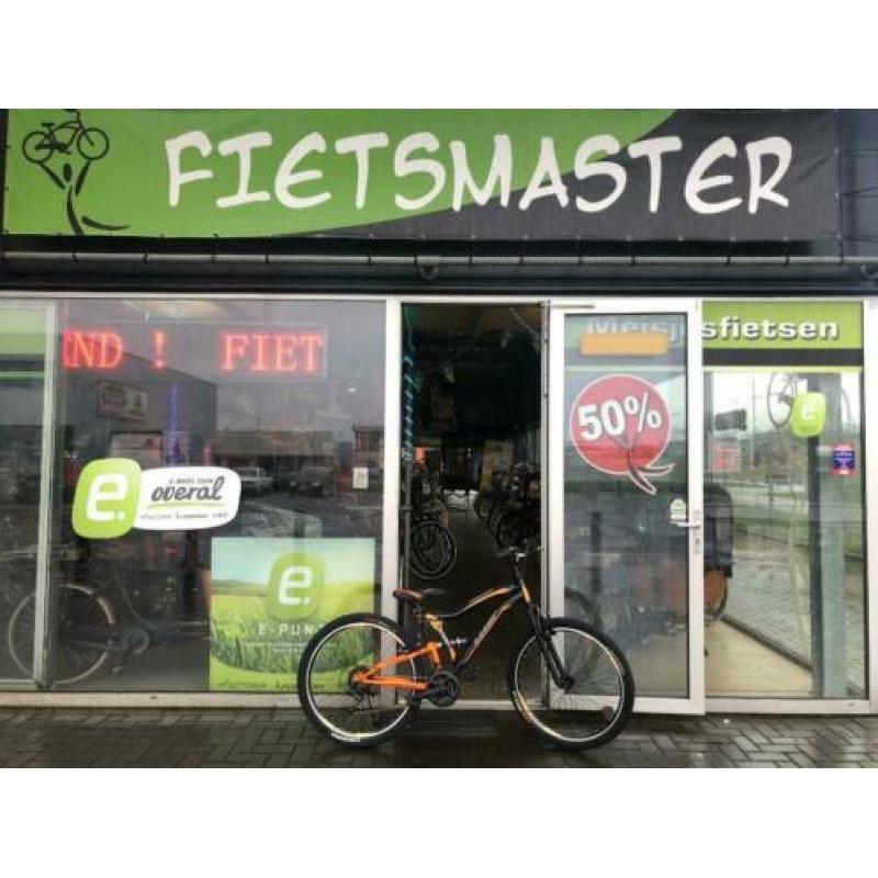 Fietsmaster 26 inch albatros mtb suspension oranje zwart 21v