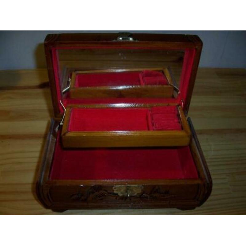 Kistje voor sieraden, snijwerk, chinese uitstraling