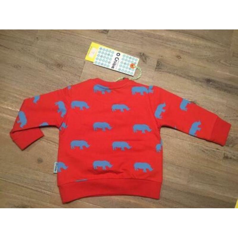Nieuw set sweater rood neushoorn en broekje zwart 68