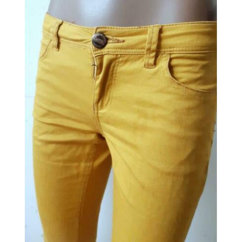 ONLY okergeel ninne pant maat 36 stretch Geel