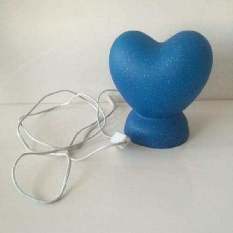 Lamp in vorm van (blauw) hart met stekker / 15 Watt