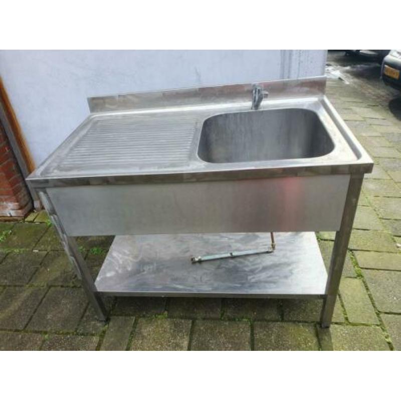 rvs spoelbak, spoeltafel,,horeca, slagerij