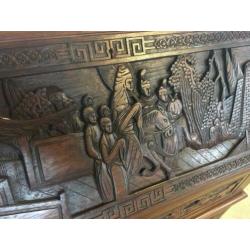 Secretaire Indonesisch houtsnijwerk