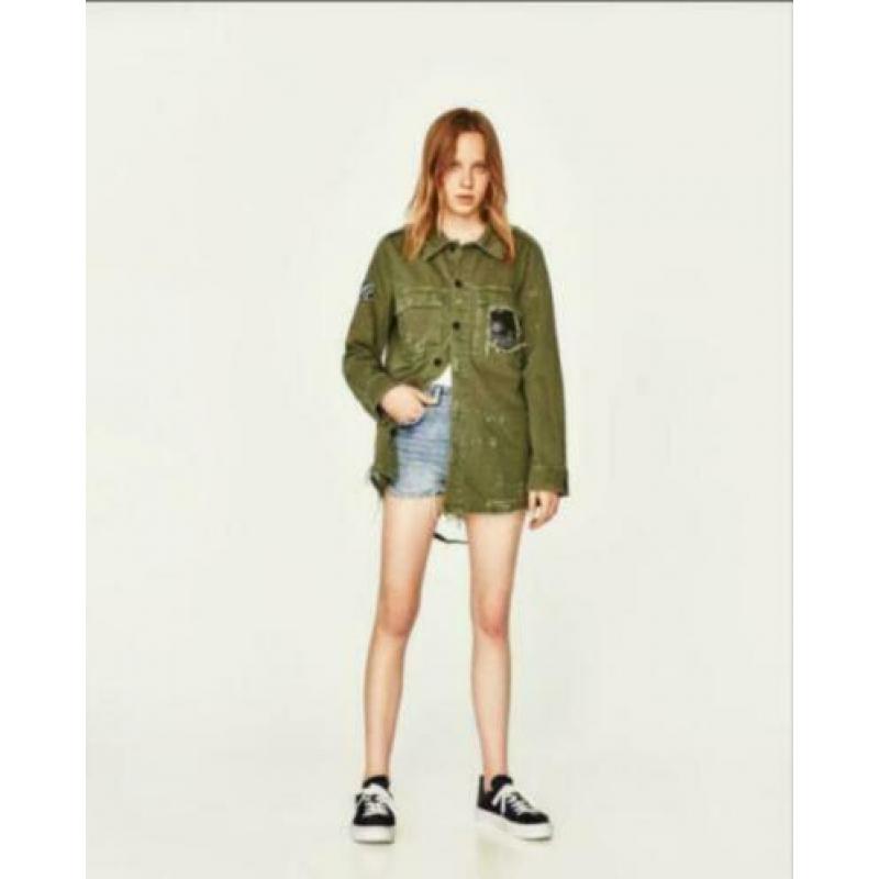Zara Guns n’ Roses jack legergroen maat s!