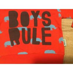 Nieuw set sweater rood neushoorn en broekje zwart 68