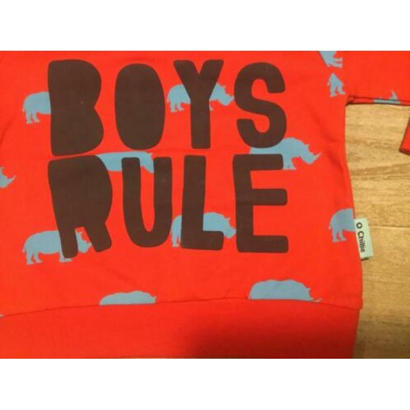 Nieuw set sweater rood neushoorn en broekje zwart 68