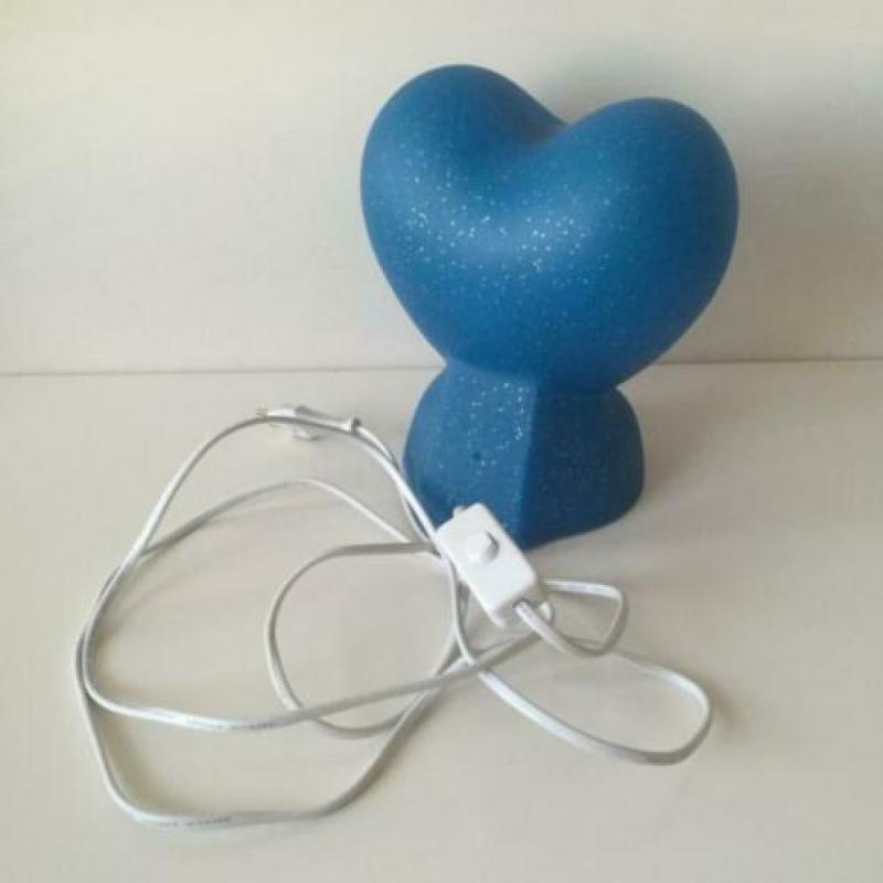 Lamp in vorm van (blauw) hart met stekker / 15 Watt