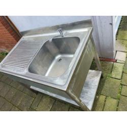 rvs spoelbak, spoeltafel,,horeca, slagerij