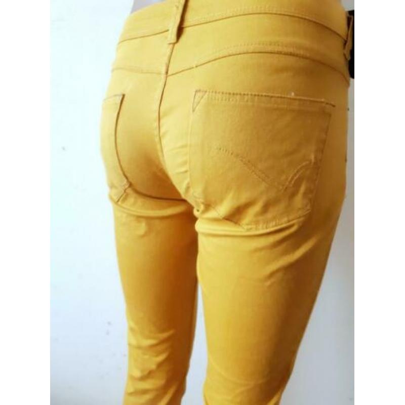 ONLY okergeel ninne pant maat 36 stretch Geel