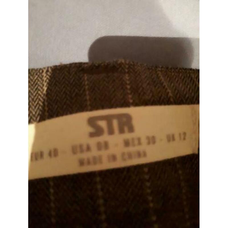 Beige gestreepte blazer van de stradivarius maat s