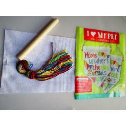 Borduurpakket Miniatuur~I Love my Pet~Aida~Borduren~Dog Cat