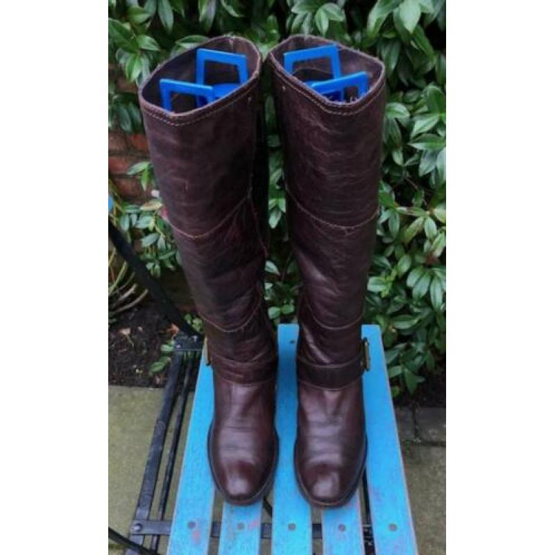 Dolcis bruin leren stoere laarzen, mt. 40