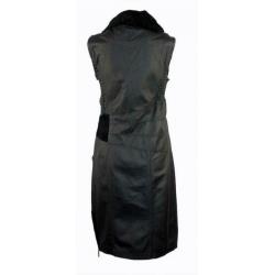 E zwart lams lederen jurk met design details mt small