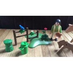 Playmobil paard veulen vrouw hek vogel aanvulling manege