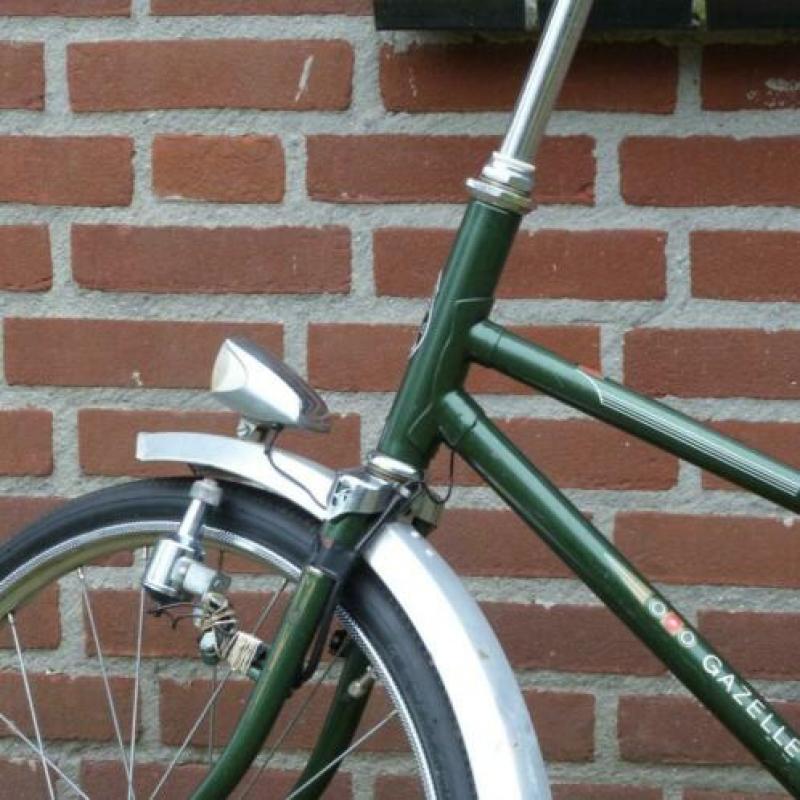 Vintage Gazelle kwikstep , groen +verlichting + terugtraprem