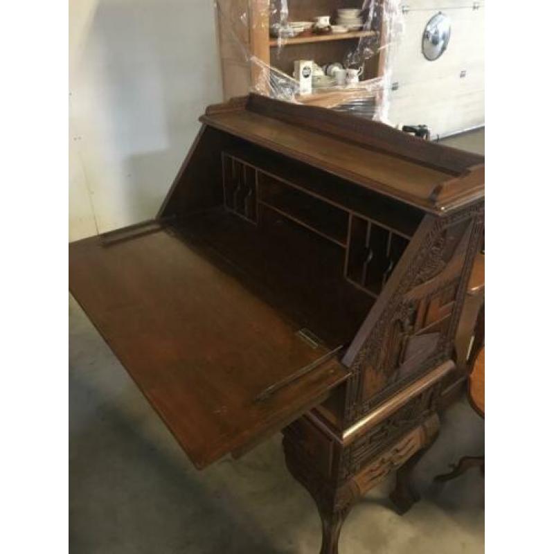 Secretaire Indonesisch houtsnijwerk