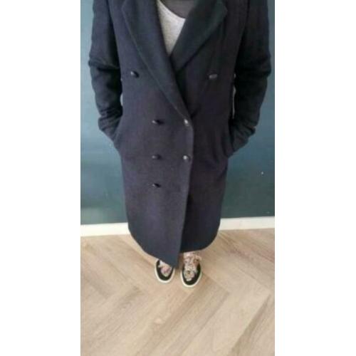 Donkerblauwe scotch en soda mantel maat S