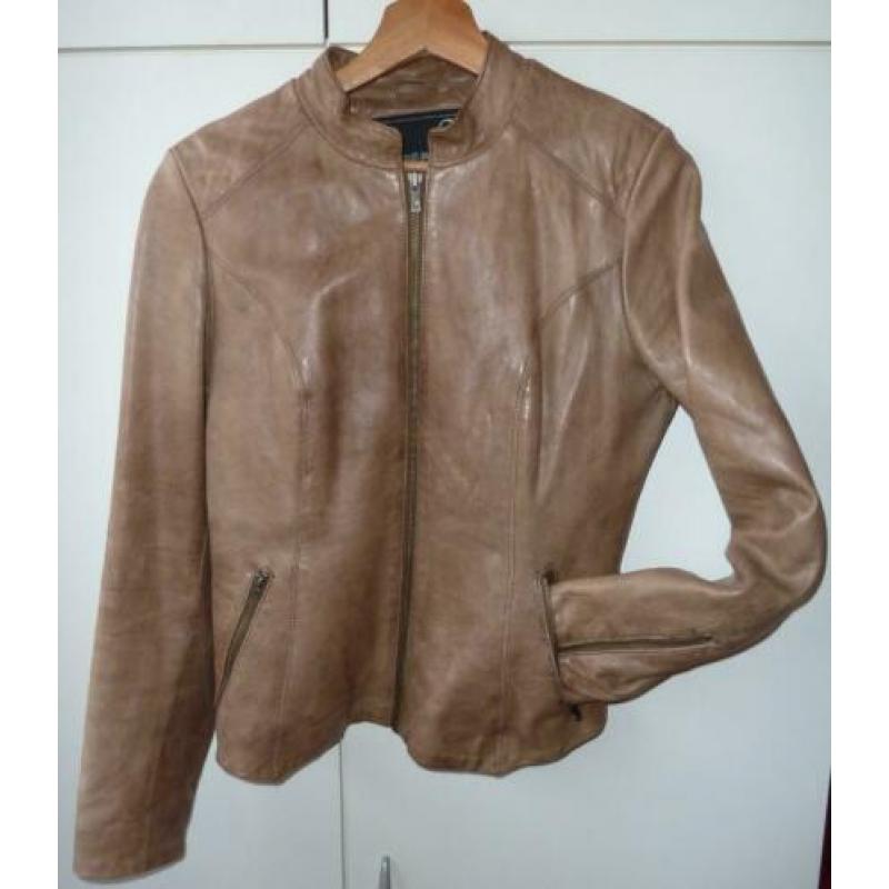 Goosecraft Real Leather Jacket 004, beige/taupe, M/L- 38/40