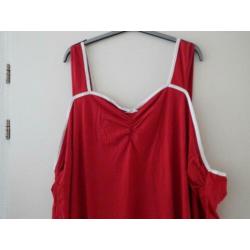 Nachthemd rood-wit design mt.66-68 ULLA POPKEN - NIEUW