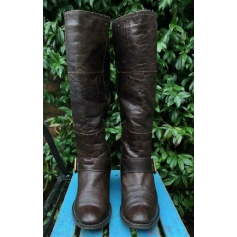Dolcis bruin leren stoere laarzen, mt. 40