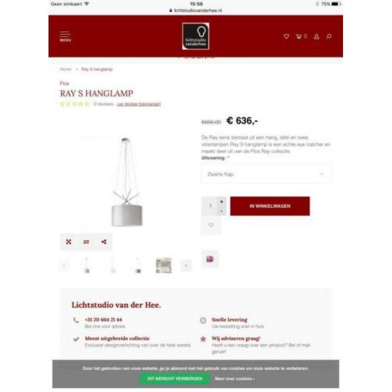 Nieuw! Flos design Van: 676,- Nu: 395,-