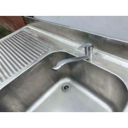 rvs spoelbak, spoeltafel,,horeca, slagerij