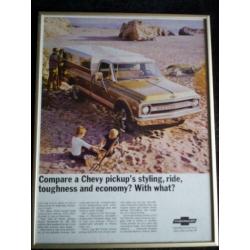 Originele advertentie Chevrolet pickup truck lijst metaal