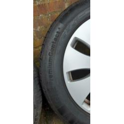Mooie Audi A4 A6 velgen 16 inch 5×112 Continental 205 55 16