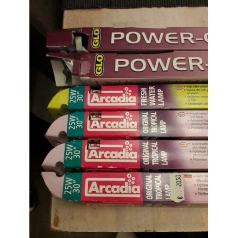 aquarium lampen arcadia 6x +2x power glo 800 lang
