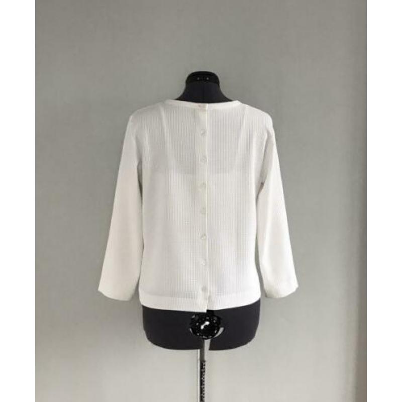 VANILIA top in wafelstructuur, offwhite, maat 38