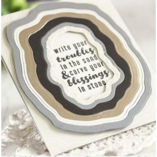 NIEUW Set Metalen Snijmalen Layered Wood Slices
