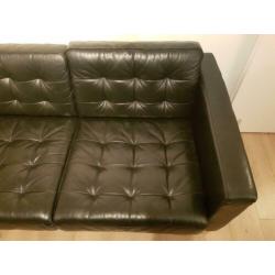 2 zits leren bank Karlstad + lounge
