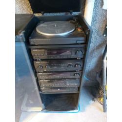 Te koop mooie vintage Kenwood stereo set met Magnat speakers