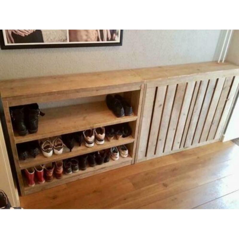 Radiator ombouw met schoenenkast