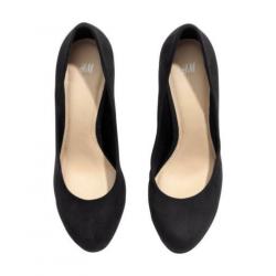 H&M zwarte suede Plateau pumps hakschoenen hak 10 cm maat 40