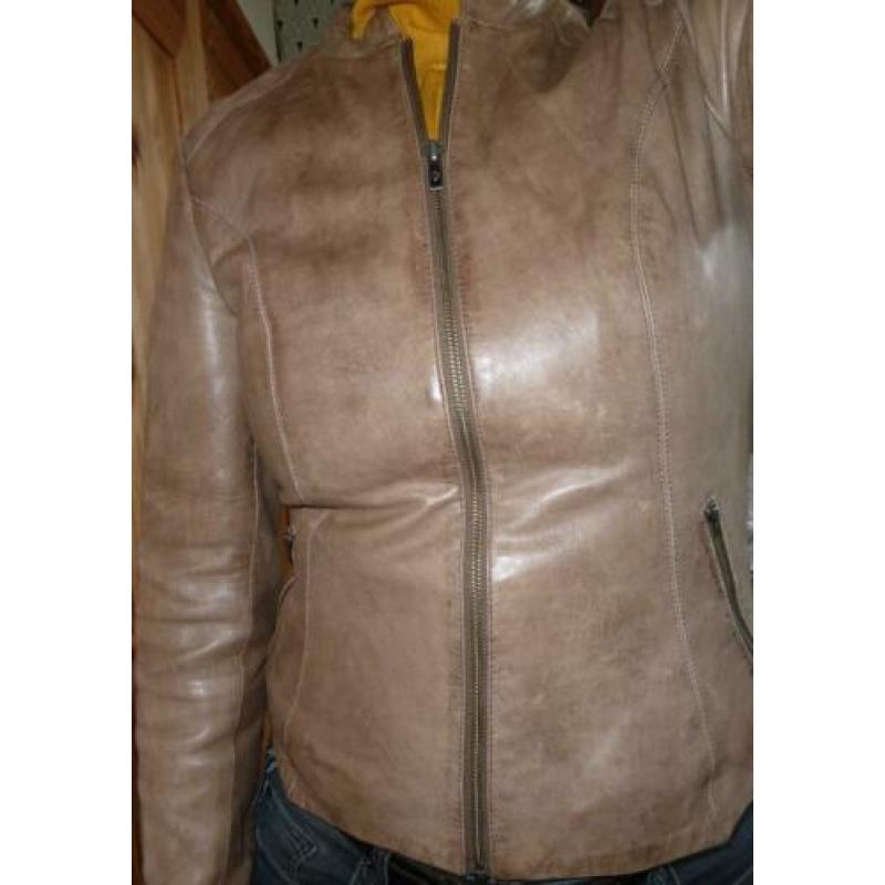 Goosecraft Real Leather Jacket 004, beige/taupe, M/L- 38/40