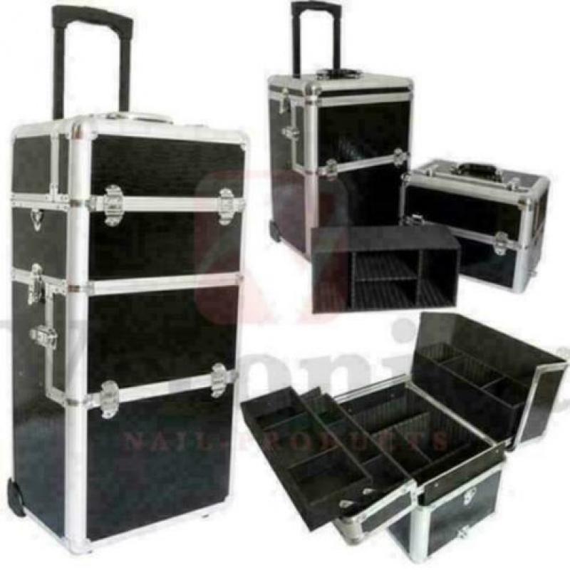 Aluminium nagel trolley 3 in 1 CROCO ZWART