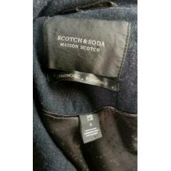 Donkerblauwe scotch en soda mantel maat S