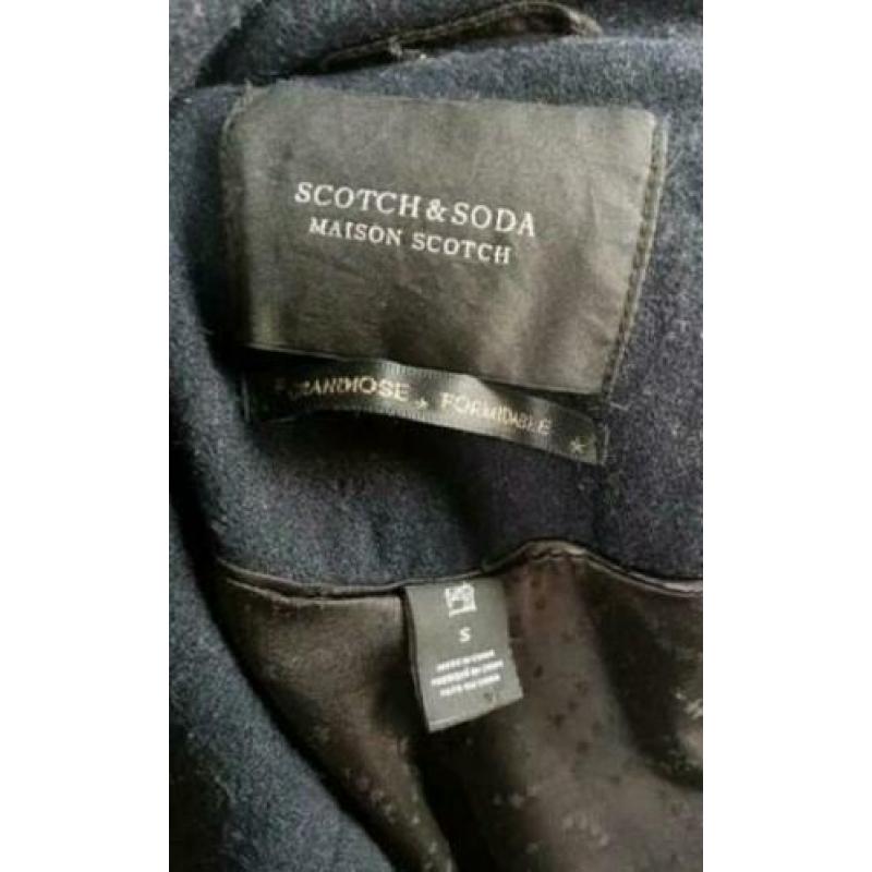 Donkerblauwe scotch en soda mantel maat S