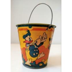 Blikken Mickey Mouse Donald Duck Disney speelgoed emmertje