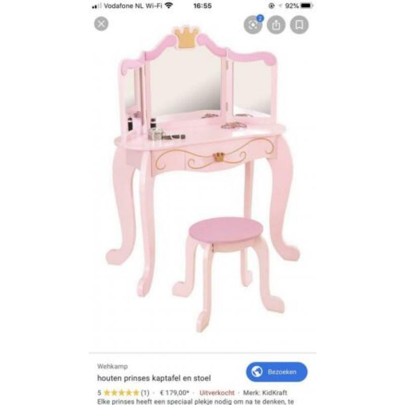 Prinsessen kaptafel KidKraft