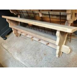 Steigerhouten kapstok / keukenregaal 'halfweg brocante"