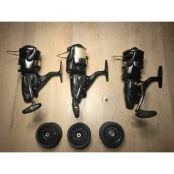 3x Okuma Power-Liner molen met baitrunner