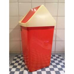 Vintage Curver prullenbak oranje